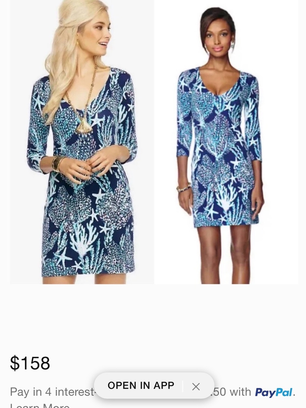 Lilly Pulitzer Clarke Blue Good Reef starfish terry dress xl EUC